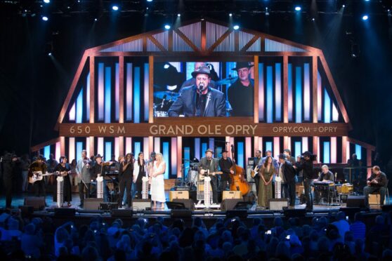 The Grand Ole Opry House which hosts a live radio show every Saturday in Nashville.