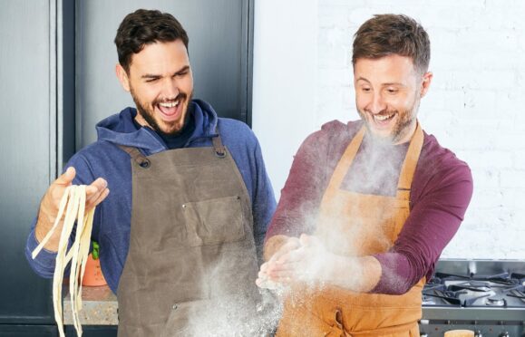 Henry Firth and Ian Leasby hard at work in the kitchen