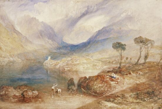 Llanberis Lake And Snowdon, by JMW Turner is among the watercolours on display this month at Scottish National Gallery in Edinburgh