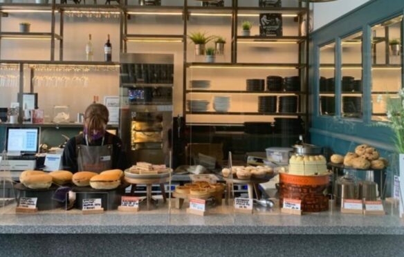 Lots of tempting treats on the cafe counter