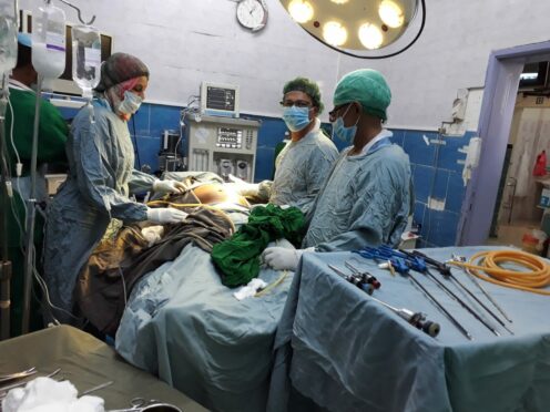 In the operating theatre in war-torn Yemen where the team are constantly under pressure
