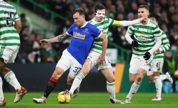 A facial injury and mask didn’t hold back Callum McGregor