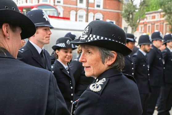 Outgoing Met Police chief Cressida Dick at memorial service for murdered PC Keith Blakelock in 2019.
