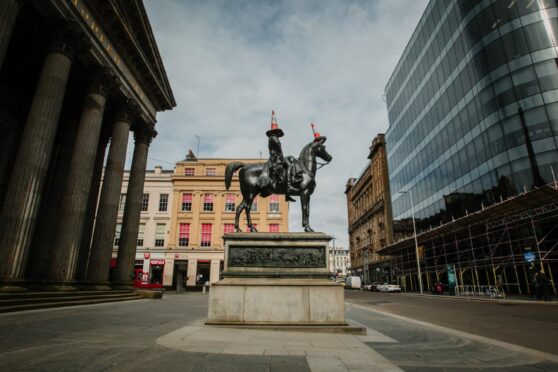 A deserted Glasgow city centre after the Scottish Government imposed a full lockdown in March 2020.
