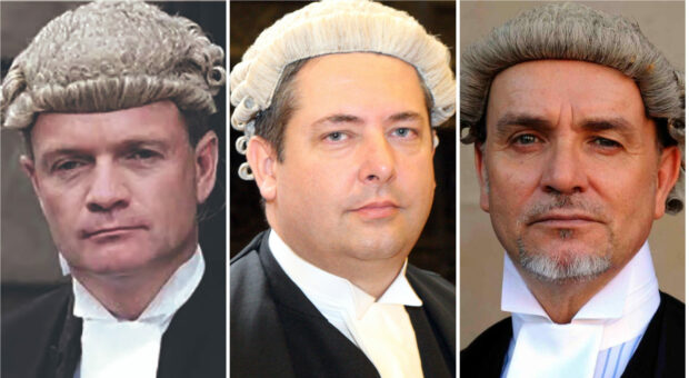 Left to right: Paul McBride, who represented David Goodwillie in 2011; Frank Mulholland, then Lord Advocate; and Derek Ogg, who led National Sex Crimes Unit