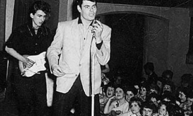 George Harrison accompanies Johnny Gentle in Alloa in 1960