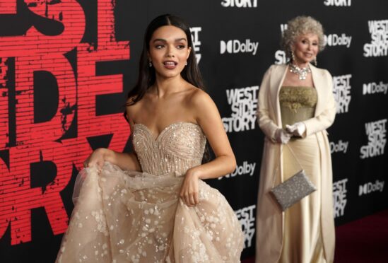 Rachel Zegler, left, and West Side Story co-star Rita Moreno, who was in the original 1961 film as well as the new remake, on the red carpet at the premiere in Los Angeles
in December.