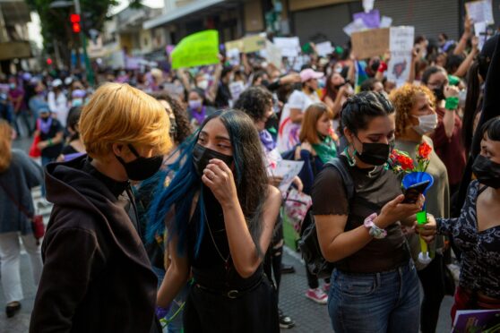 Demonstrators  in Guatemala City mark International Women’s Day on Tuesday