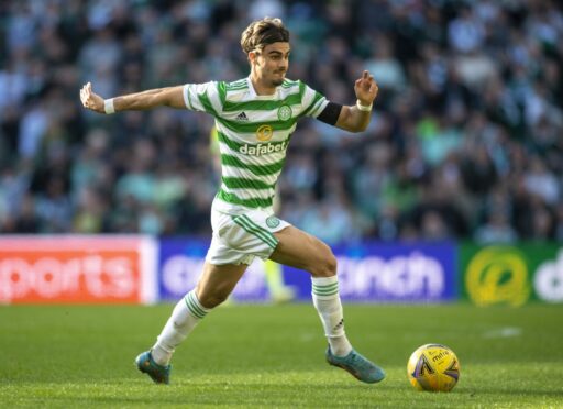 Celtic's Jota during a cinch Premiership match between Celtic and Ross County at Celtic Park.