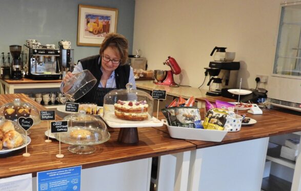 Nicola Fitz-Hardy behind the Craigard counter