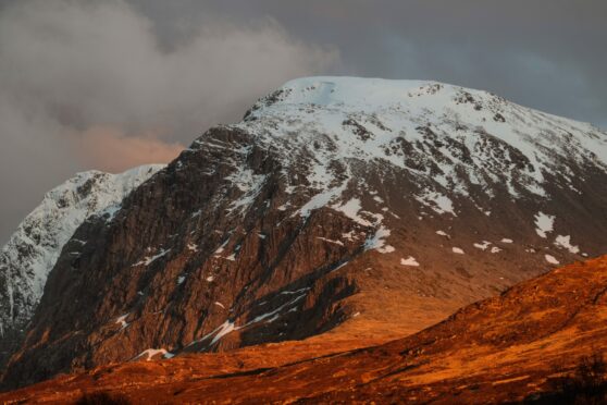 The sun sets on Ben Nevis