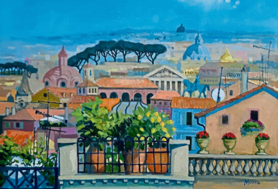 Rooftops in Rome, oil painting, by Carol Moore