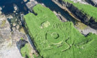 Aerial view of Nybster Broch in Caithness.