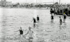 Sandra Lea, furthest right, during Kessock swim in 1954