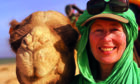 Alice Morrison and camel on trek