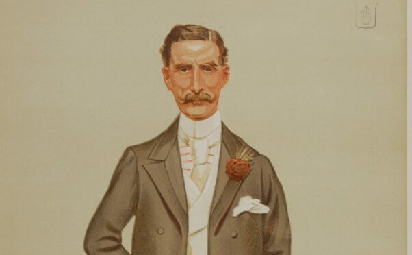 Caricature of Sir Herbert Maxwell by artist Sir Leslie Matthew Ward for Vanity Fair in September 1893