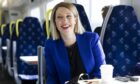 Jenny Gilruth MSP, Scottish Government Minister for Transport on the 12:15 from Glasgow Queen Street bound for Edinburgh Waverley.