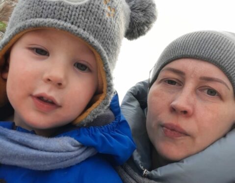 Oksana Chub and her son Oleksii