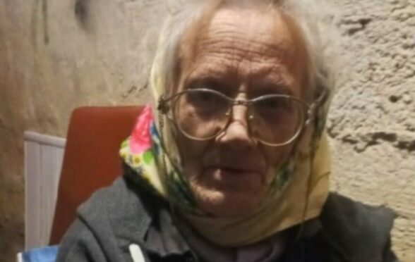 Svetlana's photograph of Valentina Ivanovna, 80, taken as she shelters from the bombing in the basement of an apartment block in Mykolaiv