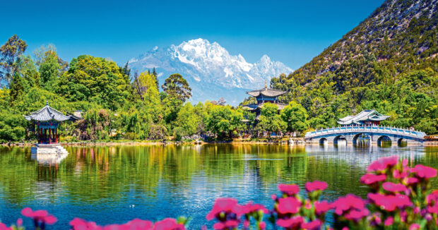 Black Dragon Pool. It's a famous pond in the scenic Jade Spring Park (Yu Quan Park) located at the foot of Elephant Hill, a short walk north of the Old Town of Lijiang in Yunnan province, China
