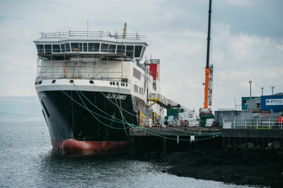 The Glen Sannox under construction at Ferguson’s shipyard in Port Glasgow