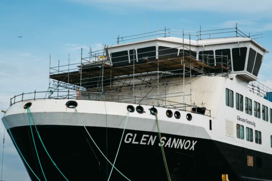 Glen Sannox under construction in Port Glasgow