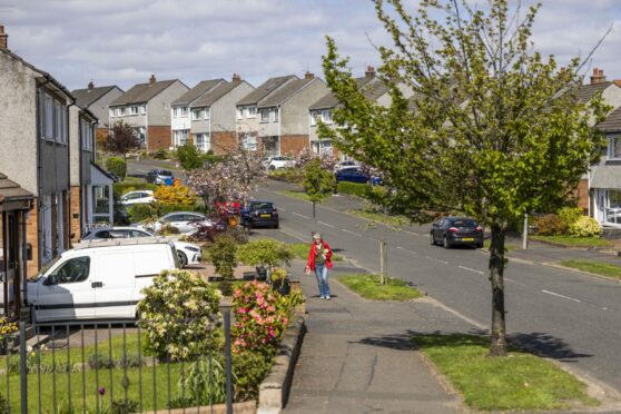 Labour’s Lorna Dougall campaigns in the Bearsden South ward where she is running