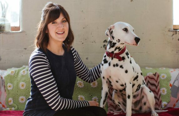 Illustrator Kate Pankhurst with her Dalmatian, Olive