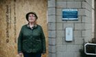 Councillor Lynn Munro outside the boarded-up Bo'ness police station