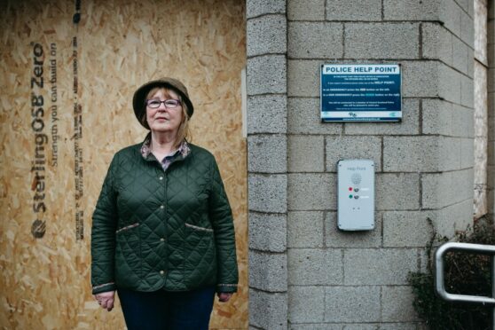 Councillor Lynn Munro outside the boarded-up Bo'ness police station