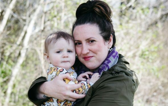 Mum-of-two Lynsey Gate with son Caden on Friday