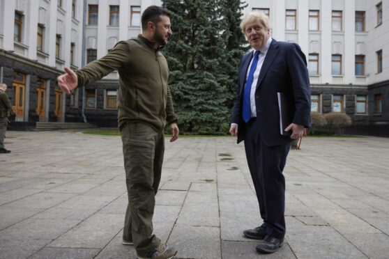 Prime Minister Boris Johnson (right) meeting Ukrainian President Volodymyr Zelensky in Kyiv, Ukraine.