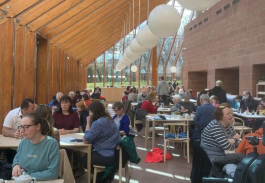 Busy lunchtime in the reopened Burrell