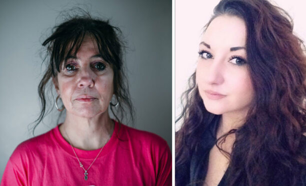 Caroline Lyon, left, the mother of murdered East Kilbride woman Louise Aitchison, right