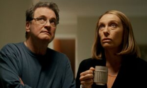 Colin Firth and Toni Collette as Michael and Kathleen Petersen in The Staircase