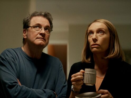 Colin Firth and Toni Collette as Michael and Kathleen Petersen in The Staircase