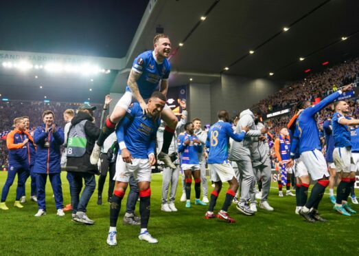 Celebrations at full-time as Rangers secure their place in the Europa League final