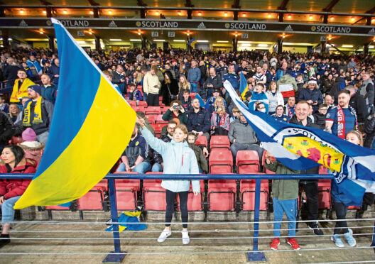 The Tartan Army has already shown its support for Ukraine during the friendly with Poland, which raised money for humanitarian aid in the war-ravaged country