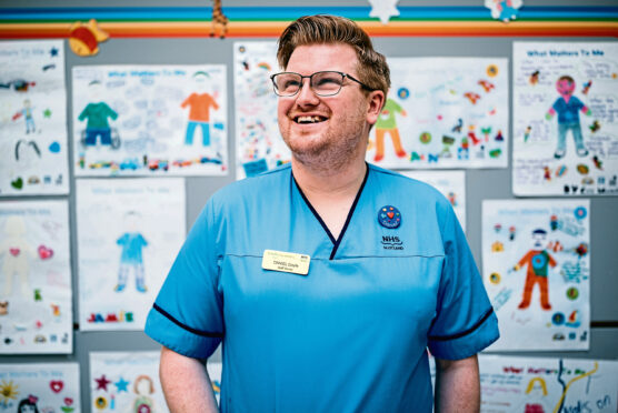 Nurse Daniel Doyle at the QEUH in Glasgow.