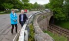 Mearns Community Council's Susie Brown and Michael Robson at Oatyhill Bridge near Laurencekirk