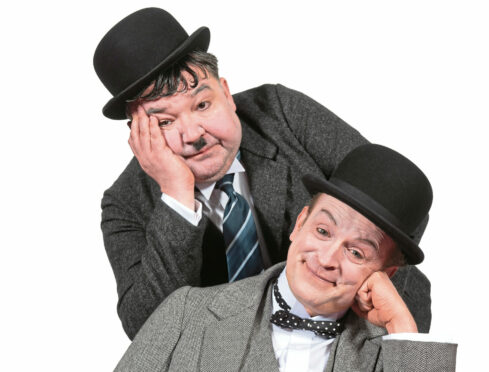 Steve McNicoll as Oliver Hardy and Barnaby Power as Stan Laurel in the Royal Lyceum production of Tom McGrath's 'Laurel & Hardy.'