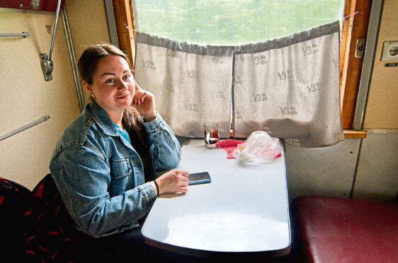 Sveta, from Pokrovsk, leaving her home town.