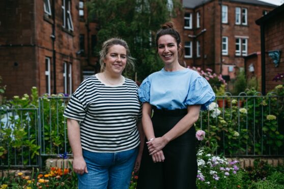 Jenna and Emma Burns, daughters of the late Celtic player Tommy Burns.