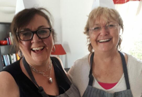 Best-selling novelists Jo Thomas and Katie Fforde  share a few laughs on a cookery course in Provence