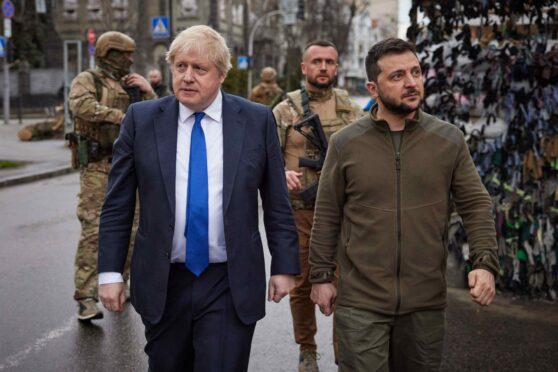 PM Boris Johnson with Ukraine president Volodymyr Zelensky