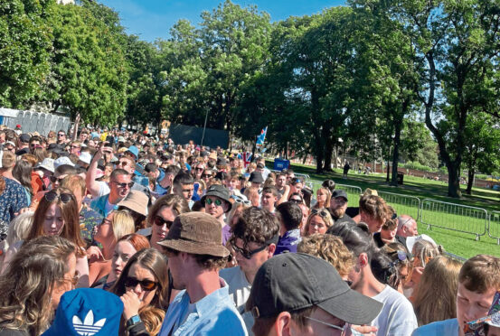 People queuing for up to two hours to get into TRNSMT festival in Glasgow.