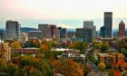 The skyline of downtown Portland, Oregon.