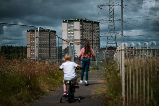 Birkshaw Tower in Wishaw was to be knocked down but will now be repaired to provide homes for Ukrainian families