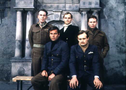 Robert Wagner and David McCallum, front, as Prisoners of War in 1972 series Colditz