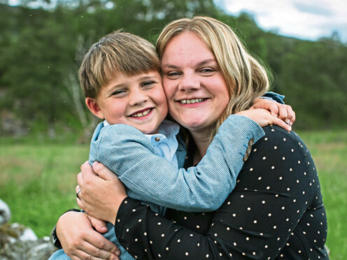 Mhairi Kyle, with her son Callum.